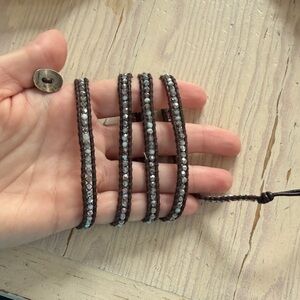 Chan Luu Dark Brown Crystal Wrap Bracelet